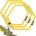Hexagon Agility Ring Training Circle Ring Speed Agility Ladder Physical Training Ring Football Footwork Trainer Hurdles Agility Ladder Fitness Equipment Multicolor Training Ring 3Pcs