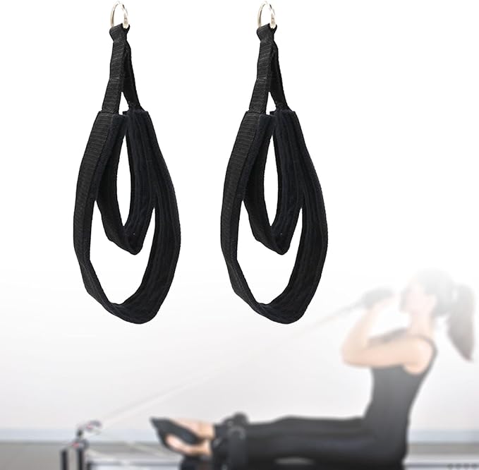 2X Pilates Straps Double Loop Straps for Reformer D Rings Fitness Flexibility Exercise Gymnastics Equipment Unisex
