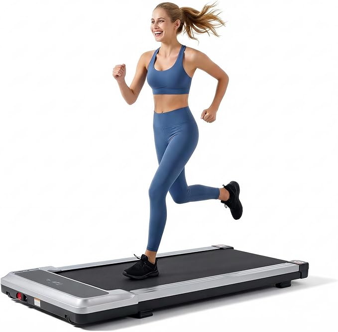 NEWBULIG Walking Pad Under Desk Treadmill, Portable Compact Electric Walking Treadmill with Remote Control for Home Office, Quiet Fitness Machine