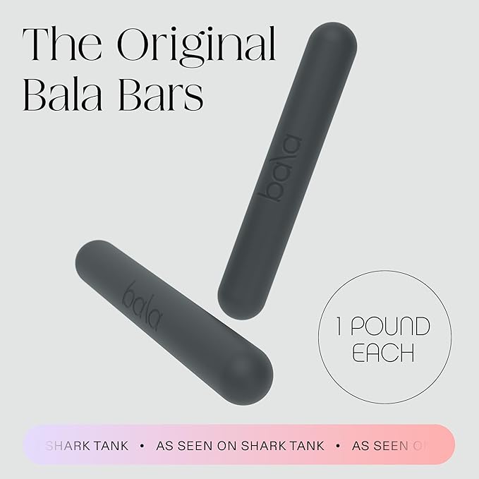 Bala Bars Dumbbell Set for Women & Men - Set of 2 Bars Designed for Walking, Strength Training, HIIT, Boxing & Aerobics - Hand Weights for Working Out at Home