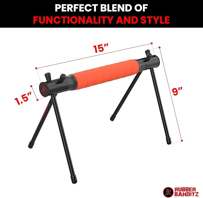 Rubberbanditz Parallette, Parallel Bars & Dip Station | At Home Gym Workout Equipment, L-Sit Bars & Calisthenics Equipment for Home. Perfect for Push Ups, Dips, Handstands & Gymnastics.