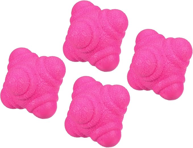 4 Pack Reaction Ball - TPR Low Difficulty Flexibility Training Ball Apply to Sports Exercise Daily Use (43 x 43 x 53mm, Pink)