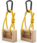 Portable Beech Wood Fingerboard Climbing Hangboard Set – Dual-Pocket Grip Blocks for Finger & Forearm Strength Training – Adjustable Rope and Metal Clips Included
