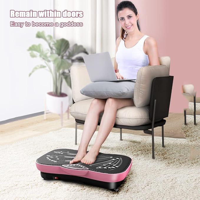 Mini Vibration Plate - Whole Body Vibration Platform Exercise Machine -Travel Workout Equipment for Weight Loss, Max User Weight 330lbs