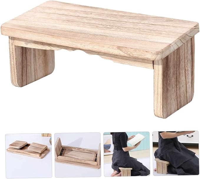Small Folding Bench Meditation Seat Kneeler Cushion for Garden Home Yoga