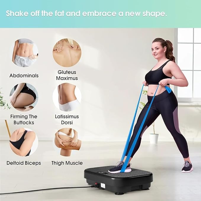 Vibration Plate Fitness Platform for Weight Loss Fat Burner, Exercise Machine Vibrating Shaking Full Body Shaker Workout for Women Men