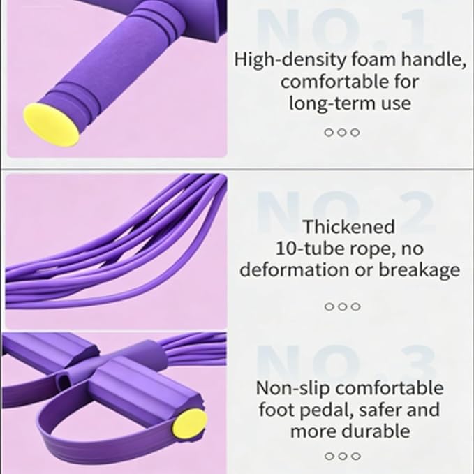 Fashion Puller Exercise,8 Tube Pedal Resistance Device,Elastic Yoga Pedals Puller Resistance Band,Manual Tension Pedal Elastic Band,Elastic Pull Rope Fitness Equipment for Sit up Leg