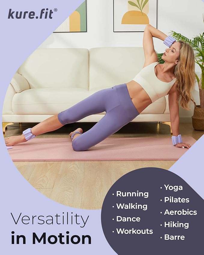 Pilates Weight | Wrist & Ankle Weights for Women | Weighted Bangles | 1LB/ 2LB Each (Set of 2)