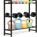 3-Tier Adjustable Dumbbell Rack, Heavy-Duty Weight Storage Stand, 390 LB Capacity, Space-Saving Home Gym Organizer