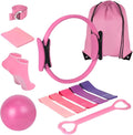 Pilates Ball and Loop Set, 8-Piece Yoga Kit with Resistance Bands, Non-Slip Socks, Designed for Complete Body Workout