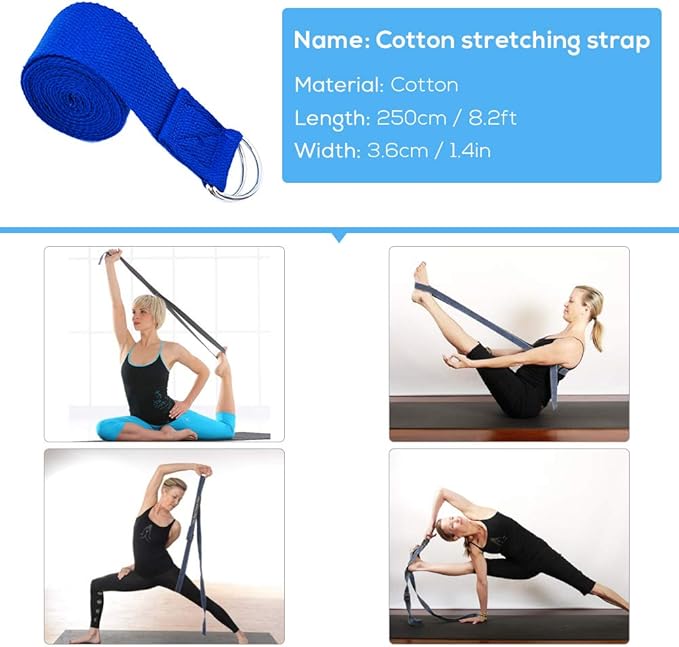 5 Piece Yoga Equipment Set EVA Blocks Cotton Stretching Strap Non Slip Knee Pad Pilates Fitness Kit