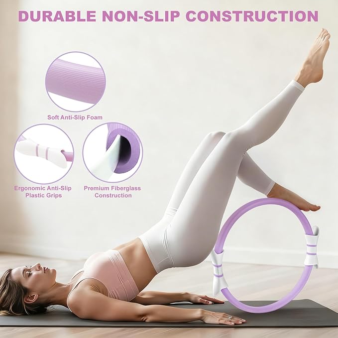 Luscinia Pilates Kit,Home Pilates Ring Kit for Women,Pilates Equipment Ring and Ball Set with Pilates Ring, Pilates Ball, Resistance Bands, Figure 8 Band & Accessories Pilates Starter Kit
