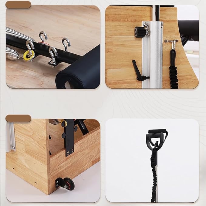 Pilates Chair, Wooden Split-Pedal Chair, and Combination Chair Set, Suitable for Home and Studio use.