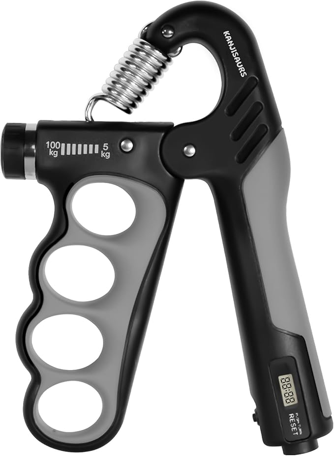 Grip Strength Trainer, Adjustable Resistance Forearm Strengthener with 11-220Lbs (5-100KG), Digital Counter, Ergonomic Hand Gripper Strengthener for Musicians, Athletes & Injury Recovery