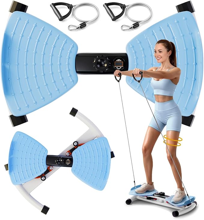 Waist Twister Machine Exercise, Ab Twist Board with Smart LED Digital Counter, Supports 300 lbs, Noiseless, Anti-Slip, Compact Portable for Home Gym Workout Equipment