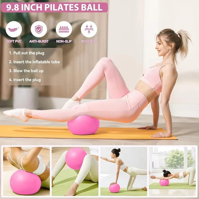 Pilates Kit for Home Workouts, Pilates Equipment Ring and Ball Set with Resistance Bands, Pilates Essentials Kit for Women, Home Pilates Workout Kit, Pilates Starter Kit for Women at Gym Studio Travel