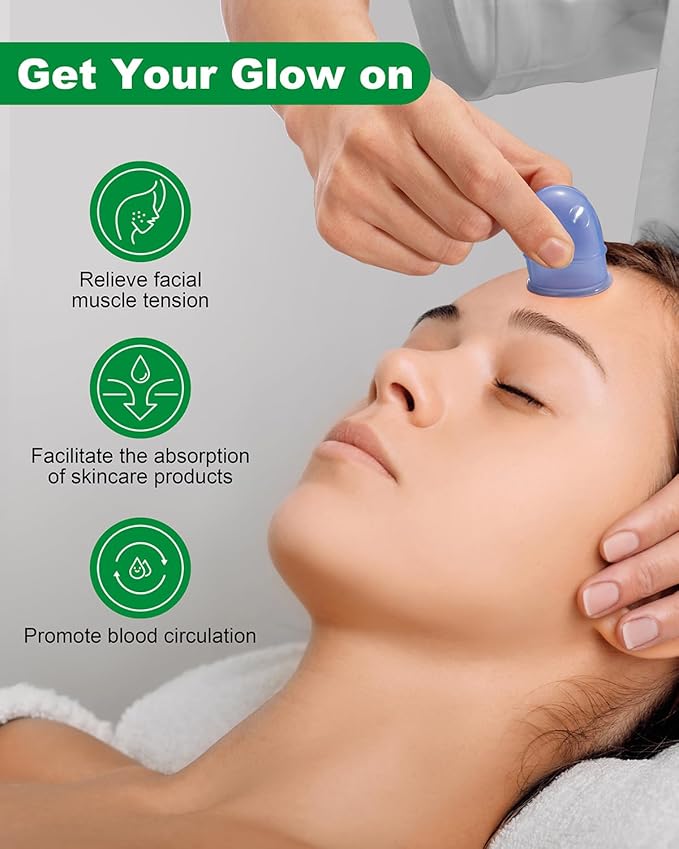 Silicone Cupping Therapy Sets (6-Pc Kit) - Included 2 Pcs Facial Suction Cups, Anti Cellulite Cup Massager - Vacuum Suction Cup for Cellulite Treatment - Amazing Cellulite Remover