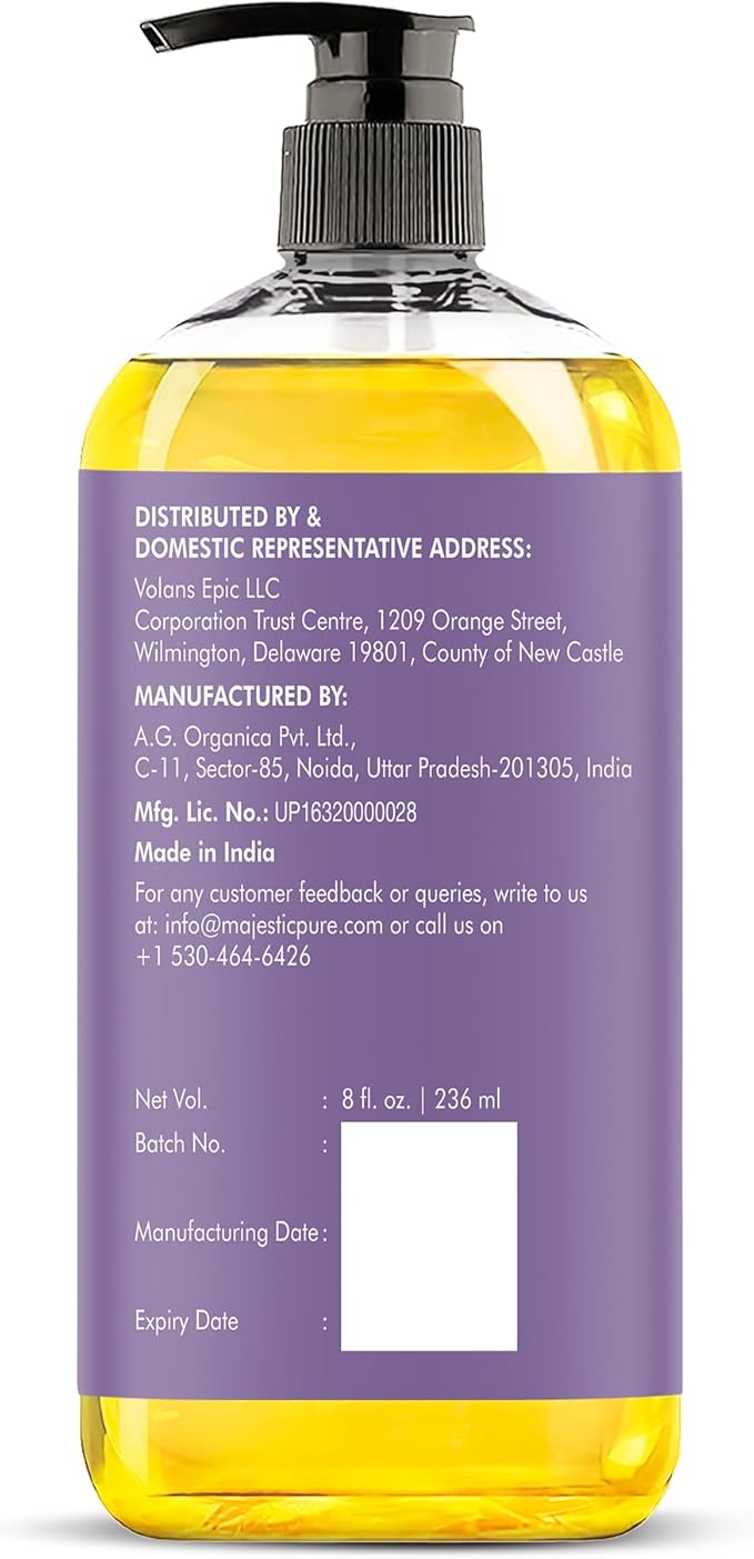 MAJESTIC PURE Lavender Massage Oil for Massage Therapy - Refreshing, and Relaxing - Natural Oils with Lavender Essential Oil - for All Skin Types - Men and Women Massage Lotion - 8 fl oz
