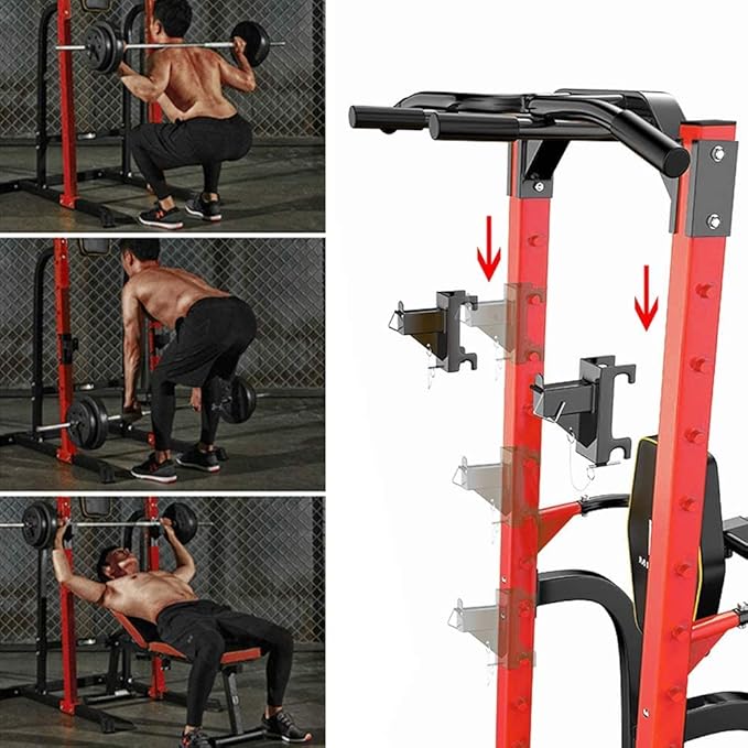 ZENOVA Pull Up Bar Station Power Tower, Adjustable Height Dip Bar for Home Gym Multi-Function Strength Training Workout Equipment