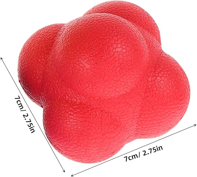 5pcs Hexagon Reaction Balls Set, High Bounce Rubber Agility Training Balls for Hand-Eye Coordination, Reflex Motor Response Speed Training and Seniors