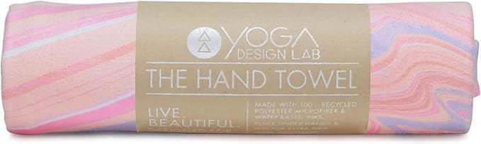 yogadesignlab | The Hand Towel | Premium Non Slip Hand Towel | Designed in Bali | Colorful Eco Printed + Quick Dry + Soft | Hot Yoga, Bikram, Ashtanga, Sport, Barre, Travel (Pearl)