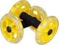 Twin-wheel Fitness Ab Roller for Core Strength Training, Yellow Dual Roller Abdominal Exercise Device for Home Workout and Weight Loss