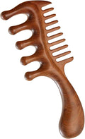 Wide Tooth Wooden Comb – Natural Sandalwood Scalp Massager for Men Women Elderly,Hair Care & Relaxation Tool