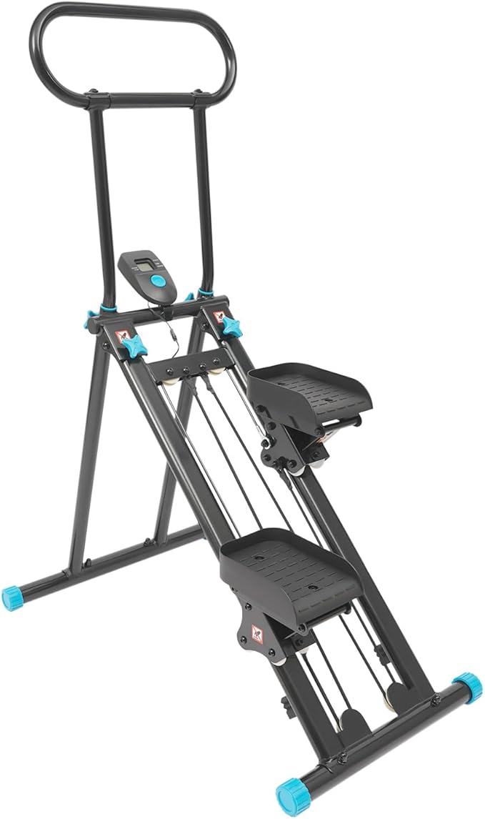 Stair Stepper Vertical Climber Machine with LCD Screen Compact Folding Cardio Exercise Climber Stair Climber for Living Rooms, Home Gyms, Apartments Foldable Design 300 lbs Capacity