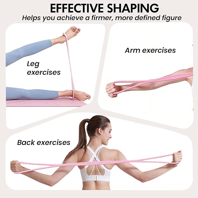 Figure 8 Resistance Band, Figure 8 Resistance Bands for Women Men, Keep Resistance Band Figure for Working Out, Non-Slip Handles, Home Gym, Yoga & Physical Therapy