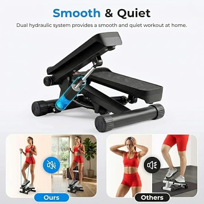 Compact Stepper Machine for Indoor Cardio & Leg Workout | Small Portable Step Exercise Equipment for at-Home Fitness | Quiet & Stable Fitness Stepper | Mini Stair Stepper for Home by ENERGI CORE