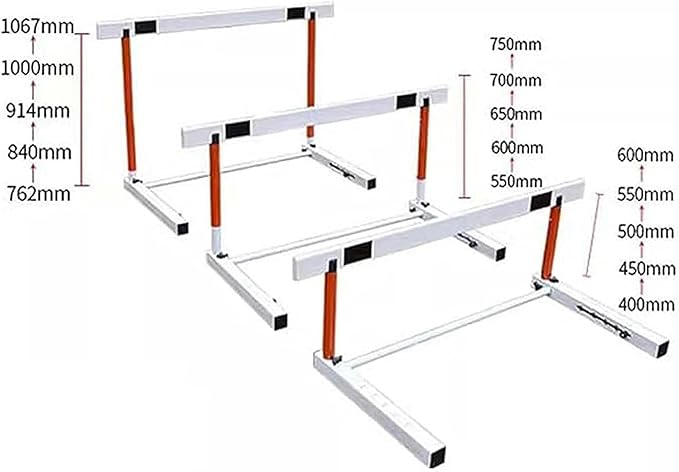 Athletics Hurdles, Height Adjustable Sports Training Hurdle Professional Athlete/Coach Practice Speed Hurdles (65cm), 106cm