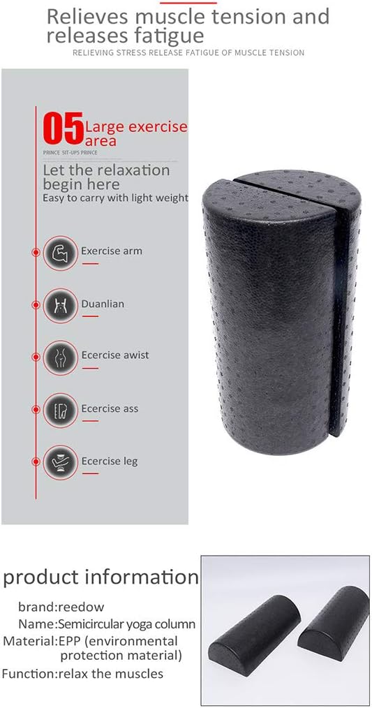 Half-Round Home Gym Exercise Foam Rollers Pilates Roller for Exercise Massage Muscle Recovery