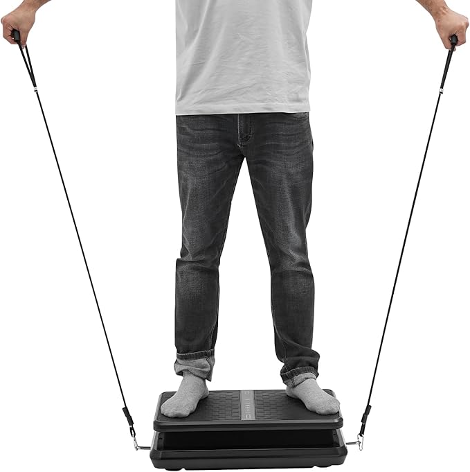 Vibration Plate Exercise Machine,Remote - Whole Body Workout Vibration Platform Loop Bands for Weight Loss, Shaping
