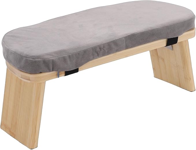 Focket Meditation Bench, Premium Beechwood Construction Ergonomic Kneeling Bench, Folding with Cotton Cushion for Relaxation Tea Ceremony Home