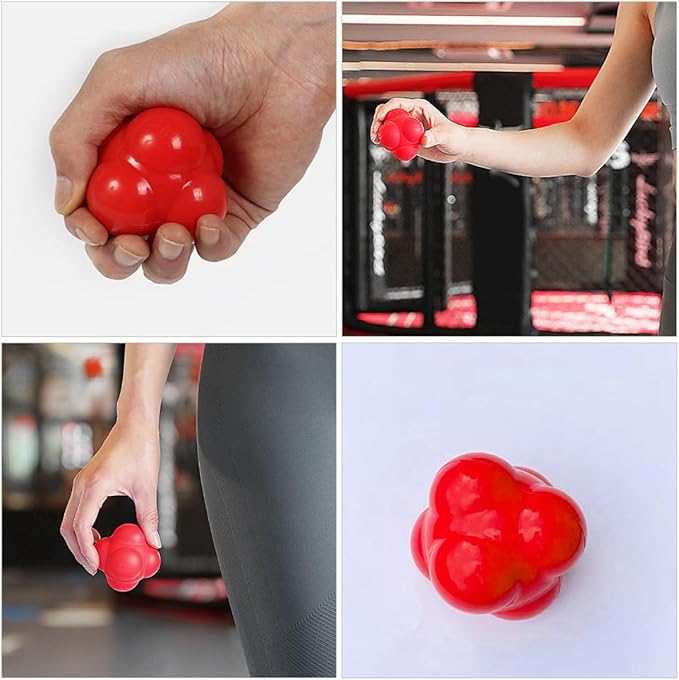 Mikikit Hexagonal Agility Reaction Ball Silicone Hand Eye Coordination Training Ball Large 68Mm for Indoor Fitness Exercise and Speed Reaction Training