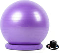 Yoga Ball Chair,Yoga Ball，Exercise Ball, Yoga Ball Chair Ergonomic Exercise Ball Stool with Base Stability Yoga Ball Chair for Adults Pregnancy Fat People Comfort Balance(Purple,75cm ( 29 1/2" ))