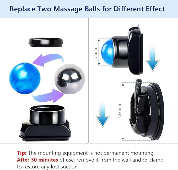 Mountable Massage Ball, 3 in 1 Muscle Recovery Massager, for Pain Relief, Myofascial Release, Knots, and Deep Tissue, Trigger Point Massage Therapy, Ideal Gifts for Loved Ones