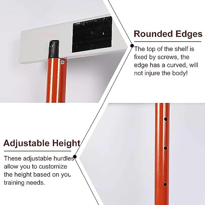 Metal Agility Speed Hurdles, Adjustable Height Track and Field Hurdles, Athletic Workout Obstacles Bar, Portable Sport Training Pole Set (76), 40