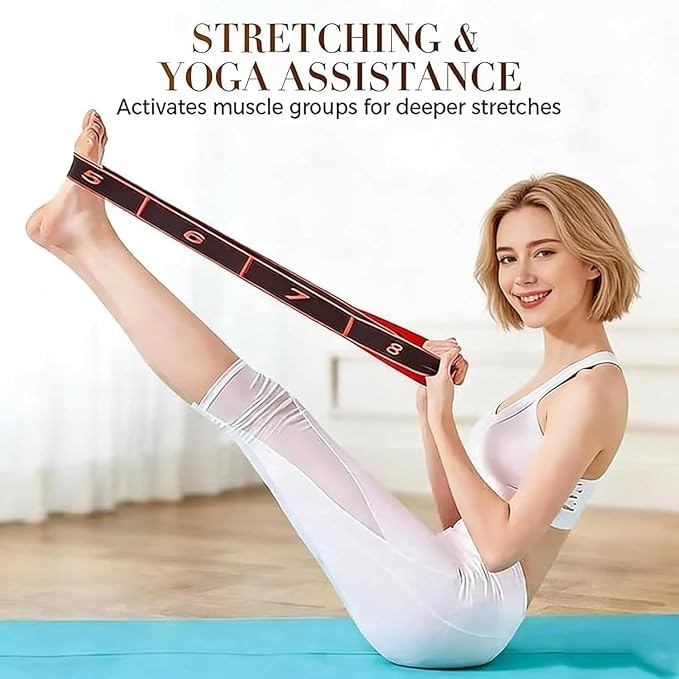 3 Sets Fitness Resistance Band for Stretching and Yoga, Number Stretch Resistance Band with Clear Markings, 8-Section Elastic Training Bands for Yoga