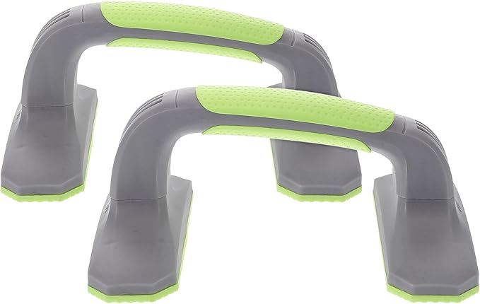 DOITOOL 2pcs Pushup Bars Strength Training Pushup Stands with Anti-slip Soft Plastic Handles and Base, Home Gym Fitness Equipment for Floor Workout and Core Exercise