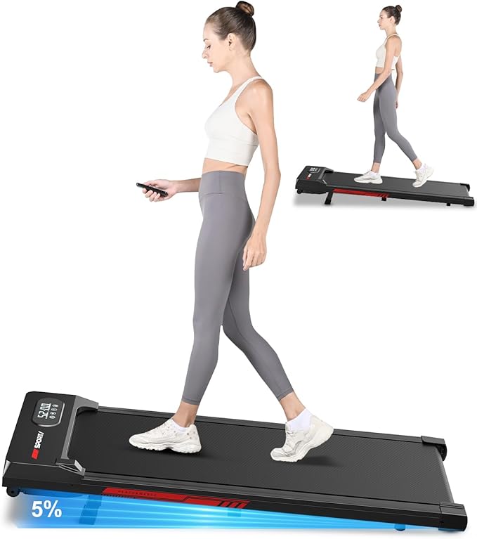 Walking Pad Treadmill with Handle Bar,Walking Pad with Incline 8%,2.5HP Quiet Under Desk 320 lbs 2 in 1Treadmills for Home Office,Compact Foldable Walking Pad,Remote Control&LED Display