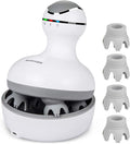 cotsoco Electric Scalp Head & Back Massager, Cordless Hair Massage Waterproof Head Massager with 4 Heads 84 Nodes for Hair Growth, Stress Relief & Deep Clean, Gifts for Men Women, White