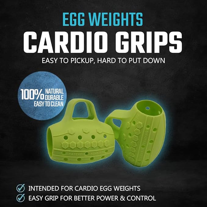 Egg Weights Colored Cardio 2.0 lbs Pair Replacement Grips Anti-Slip Silicone Rubber Finger Loop for Cardio Egg Weights