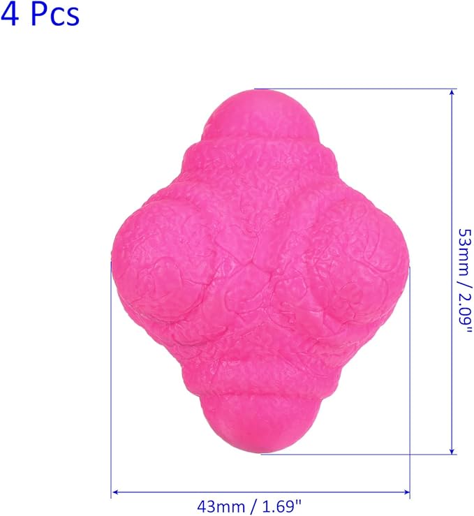 4 Pack Reaction Ball - TPR Low Difficulty Flexibility Training Ball Apply to Sports Exercise Daily Use (43 x 43 x 53mm, Pink)