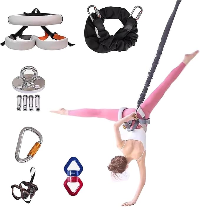 Heavy Resistance Bungee Fitness Set, Professional 4D Yoga Bungee Rope Workout Equipment, Dance Rope, Suspension Trainer, for Home Gym Training & Fitness(L - Fit for 148-170 lbs)