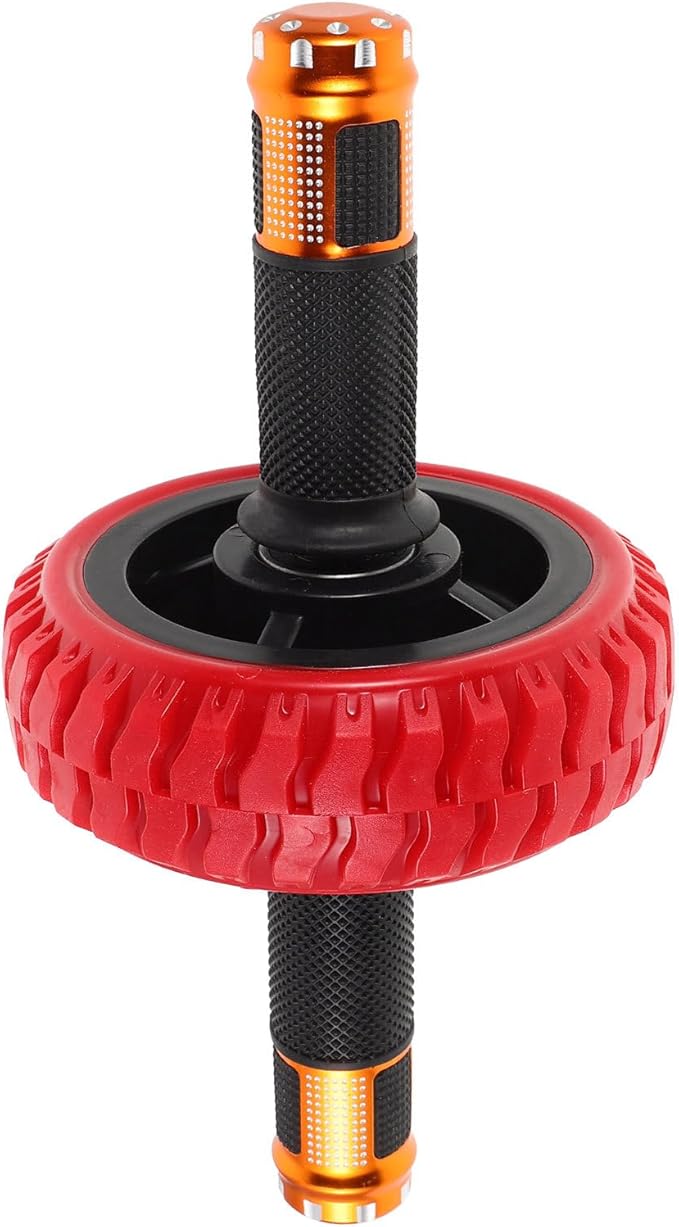 Homoyoyo Ab Roller Wheel for Stomach Workout, Small Portable Core Workout Roller with Non-slip Handles, Red Abdominal Muscle Training Exercise Wheel for Home Gym Fitness