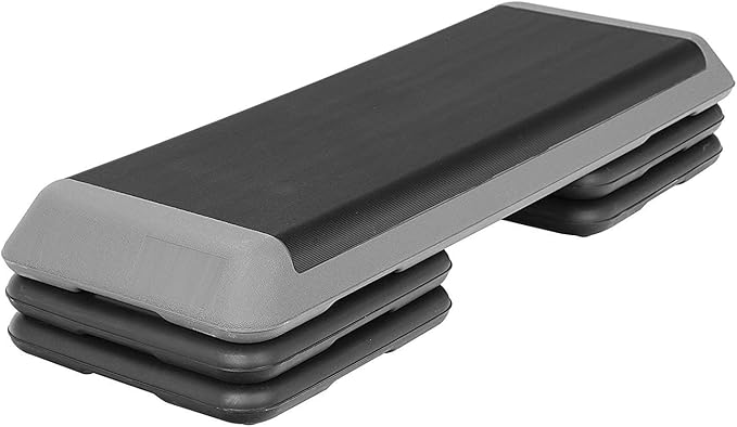 43 Inches Aerobic Step Platform 3 Levels Adjustable Aerobic Stepper with 4 Extra Risers and Anti Slip Surface, Exercise Training Workout Equipment for Home&Gym Cardio Strength & Training
