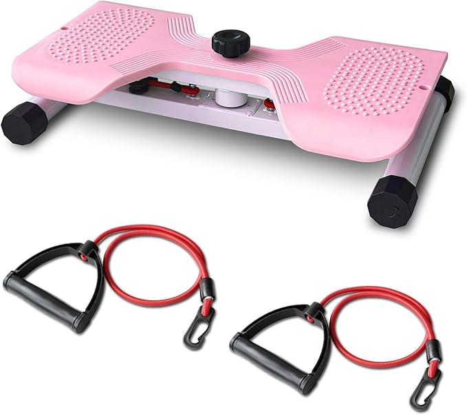 Waist Twister Machine with Resistance Bands, Noiseless Core & Belly Fat Workout Twist Board, Non-Slip Ab Exercise Disc for Men & Women, 300 Lbs Weight Capacity Home Fitness Equipment