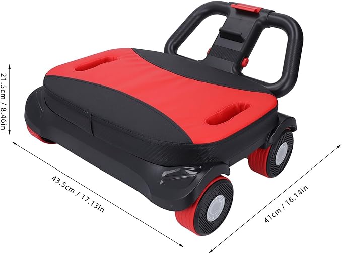 4-Wheel Automatic Rebound, wheel training wheels Black, ABS Material, 16x8.5x17 Inch, with Elbow Support, Core Workout Equipment for Home Fitness
