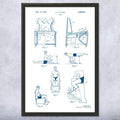 Pilates Chair Patent Framed Print (11x14) Pilates Gifts, Gym Art, Pilates Decor, Athlete Gifts, Garage Decor, Sports Gifts, Mom Gifts